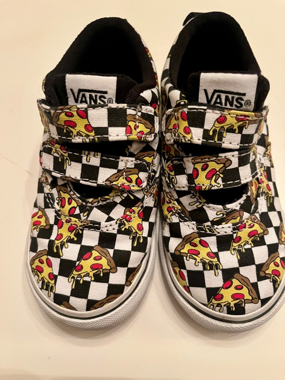 Vans Kids Checkerboard Pizza Velcro Sneakers - 
NWOT. Never Worn